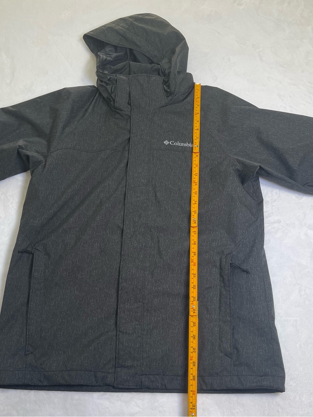 Columbia Men’s Medium Gray Interchange Hooded Waterproof Outer Shell Jacket - Picture 8 of 10